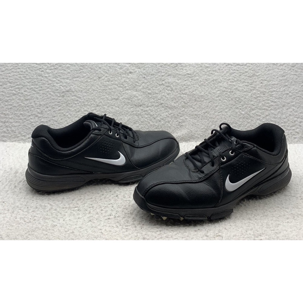 Nike Durasport III Golf Shoes Mens 8 Black Leather Soft Spike Dad Sports